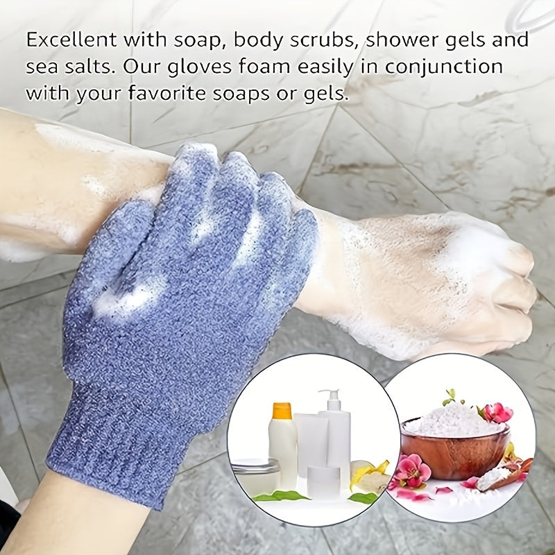 4pcs/8pcs/12pcs/20pcs Bathing Gloves, 100% Nylon Double-sided Exfoliating Gloves, Suitable for Beauty, Spa, Massage, Skin, Shower, Body Scrub, Bath Accessories, Also a Good Gift for Family Members, Random Color
